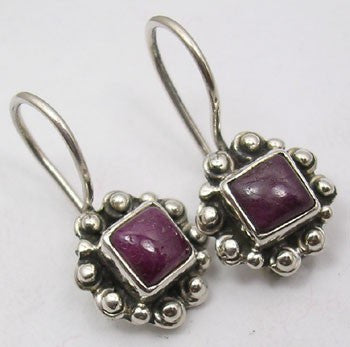 Cercei Argint 925 cu Rubin,2.2 cm lungime