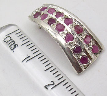 Cercei Argint 925 cu Rubin, 2.2 cm lungime