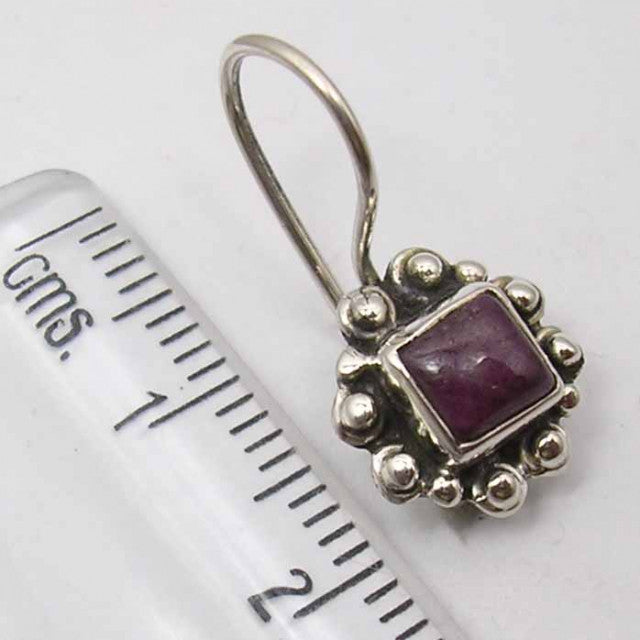 Cercei Argint 925 cu Rubin,2.2 cm lungime