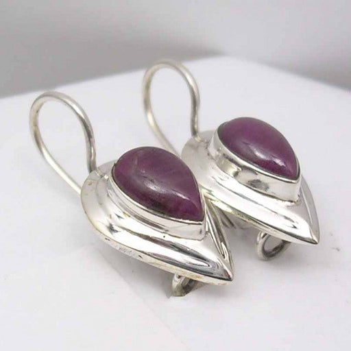 Cercei Argint 925 cu Rubin, 2.5 cm lungime