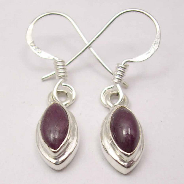 Cercei Argint 925 cu Rubin, 2.8 cm lungime