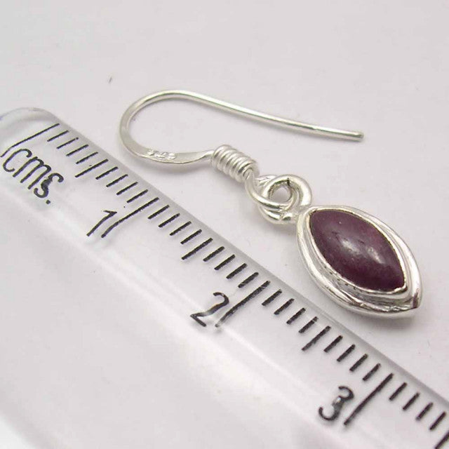 Cercei Argint 925 cu Rubin, 2.8 cm lungime