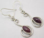 Cercei Argint 925 cu Rubin, 4 cm lungime