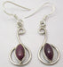Cercei Argint 925 cu Rubin, 4 cm lungime