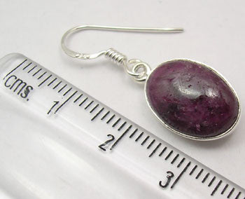 Cercei Argint 925 cu Rubin Natural, 3.1 cm lungime