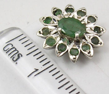 Cercei Argint 925 cu Smarald, 1.4 cm lungime