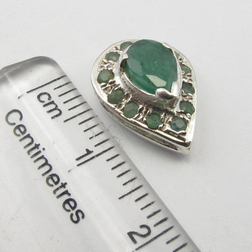 Cercei Argint 925 cu Smarald, 1.4 cm lungime