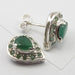 Cercei Argint 925 cu Smarald, 1.4 cm lungime