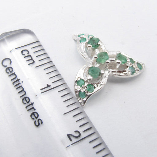 Cercei Argint 925 cu Smarald, 1.5 cm lungime