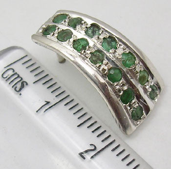 Cercei Argint 925 cu Smarald, 2.2 cm lungime