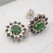 Cercei Argint 925 cu Smarald, Rubin si Safir, 1.4 cm lungime