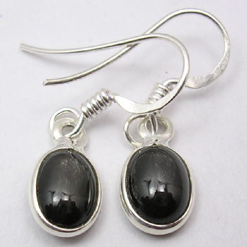 Cercei Argint 925 cu Stea Neagra, 2.6 cm lungime