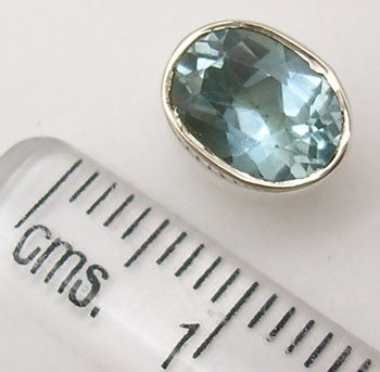 Cercei Argint 925 cu Topaz Albastru, 0.9 cm lungime