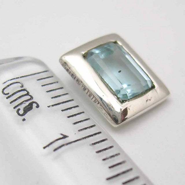 Cercei Argint 925 cu Topaz Albastru, 1.0 cm lungime