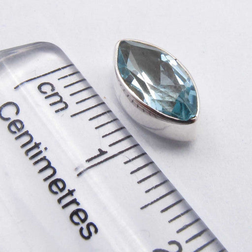 Cercei Argint 925 cu Topaz Albastru, 1.1 cm lungime