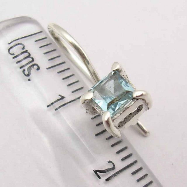 Cercei Argint 925 cu Topaz Albastru, 1.6 cm lungime