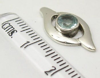 Cercei Argint 925 cu Topaz Albastru, 2.0 cm lungime