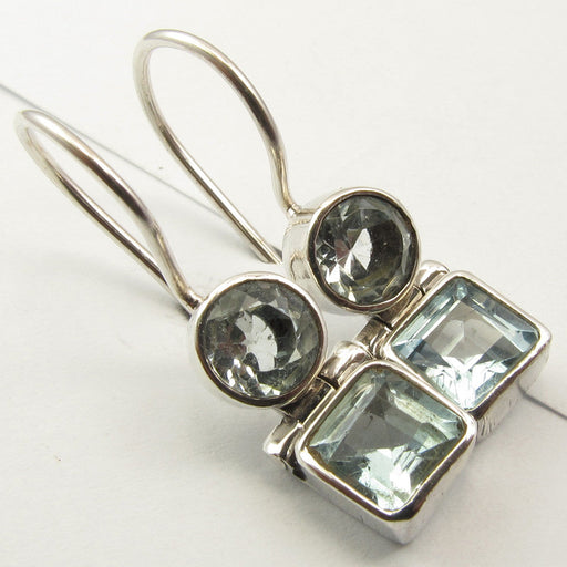 Cercei Argint 925 cu Topaz Albastru 2,5 cm lungime