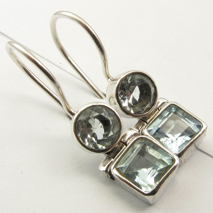 Cercei Argint 925 cu Topaz Albastru 2,5 cm lungime