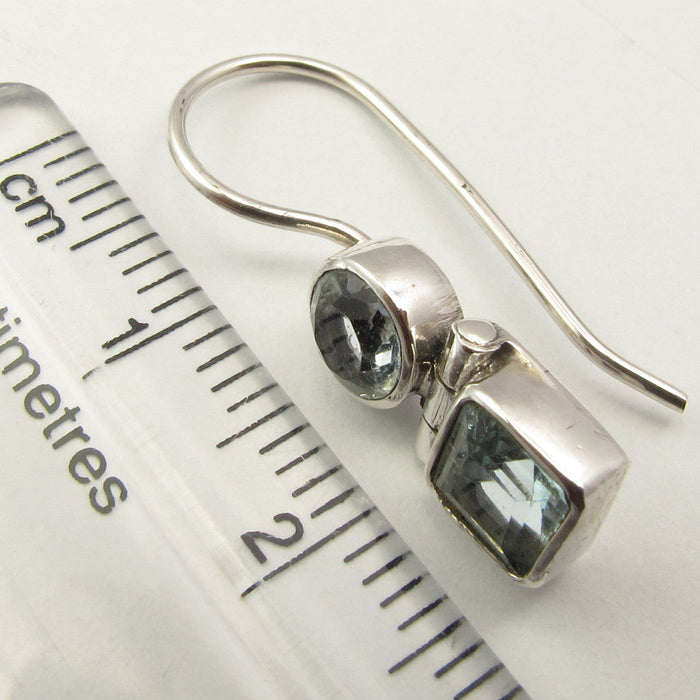 Cercei Argint 925 cu Topaz Albastru 2,5 cm lungime