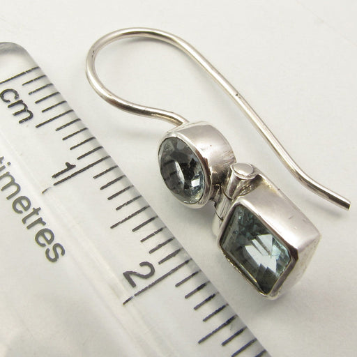 Cercei Argint 925 cu Topaz Albastru 2,5 cm lungime