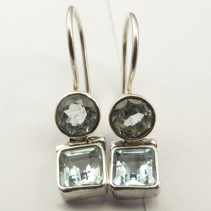 Cercei Argint 925 cu Topaz Albastru 2,5 cm lungime