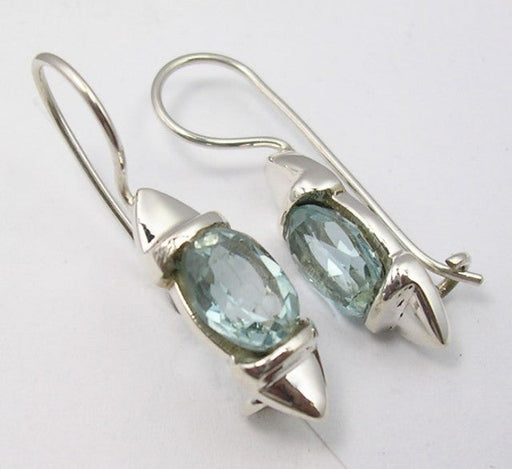 Cercei Argint 925 cu Topaz Albastru, 2.7 cm lungime