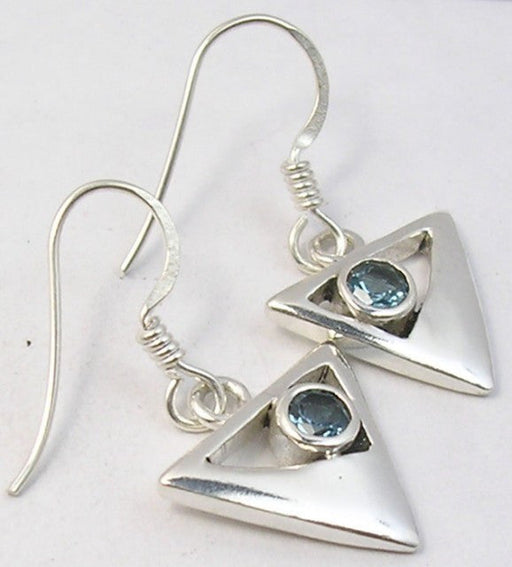 Cercei Argint 925 cu Topaz Albastru, 2,9 cm lungime