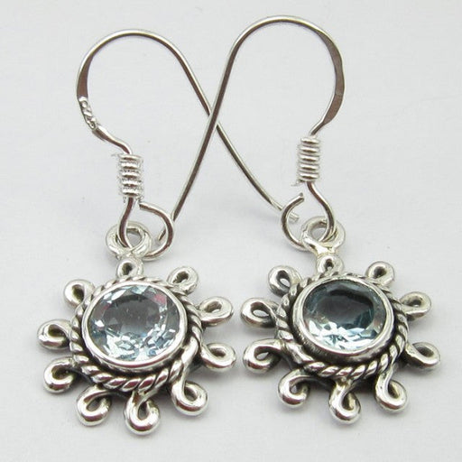 Cercei Argint 925 cu Topaz Albastru 3,1 cm lungime