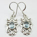 Cercei Argint 925 cu Topaz Albastru 3,5 cm lungime