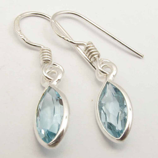 Cercei Argint 925 cu Topaz Albastru, 3 cm lungime