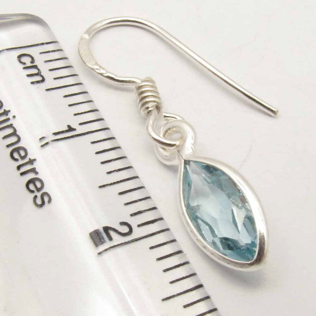 Cercei Argint 925 cu Topaz Albastru, 3 cm lungime