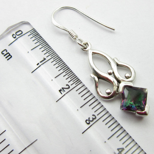 Cercei Argint 925 cu Topaz Mistic 3.9 cm lungime