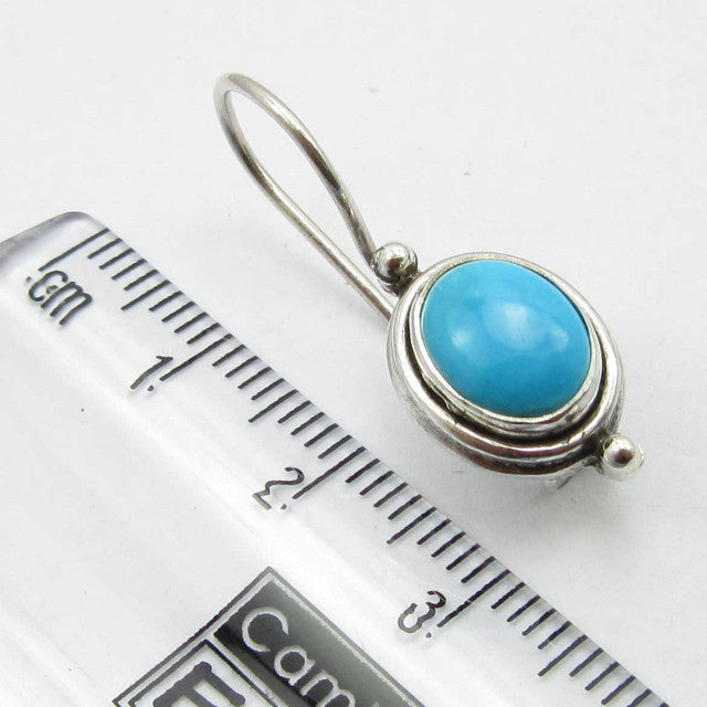 Cercei Argint 925 cu Turcoaz, 2.5 cm lungime