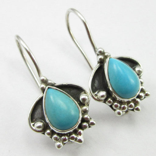 Cercei Argint 925 cu Turcoaz 2.5 cm lungime