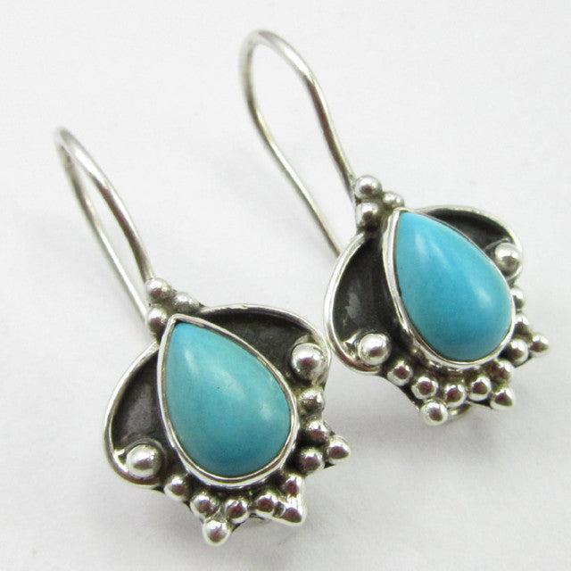 Cercei Argint 925 cu Turcoaz 2.5 cm lungime