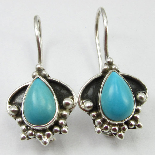 Cercei Argint 925 cu Turcoaz 2.5 cm lungime