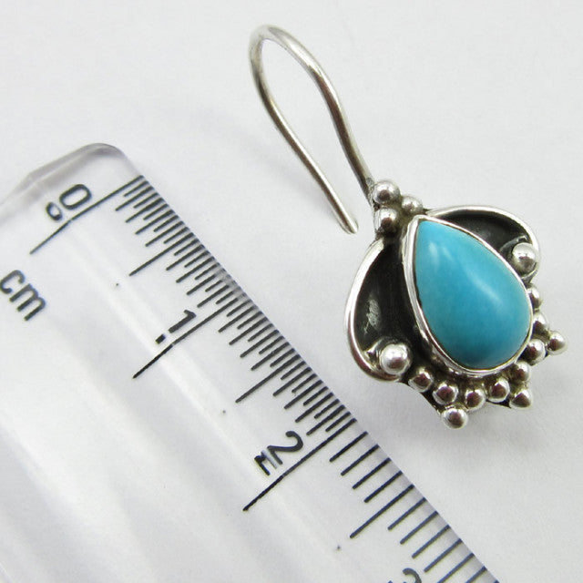 Cercei Argint 925 cu Turcoaz 2.5 cm lungime