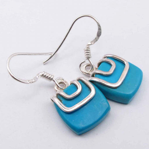 Cercei Argint 925 cu Turcoaz, 2.8 cm lungime