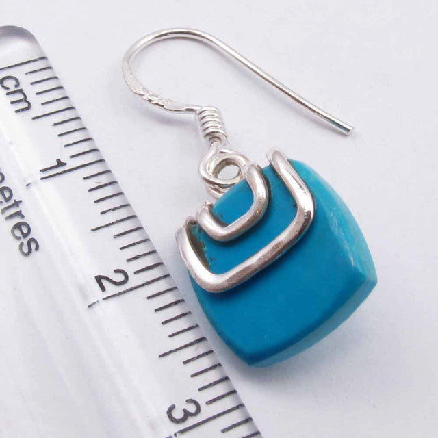 Cercei Argint 925 cu Turcoaz, 2.8 cm lungime