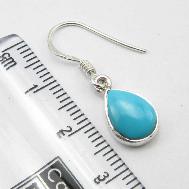 Cercei Argint 925 cu Turcoaz, 2.9 cm lungime