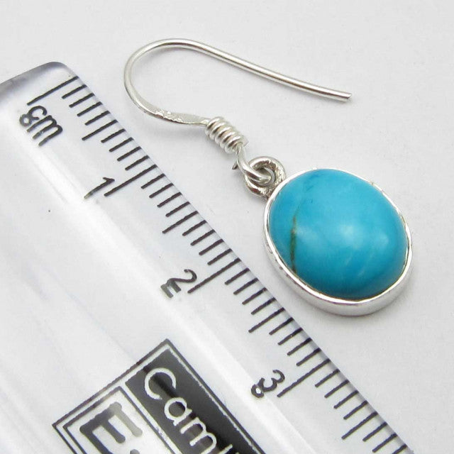 Cercei Argint 925 cu Turcoaz, 2.9 cm lungime