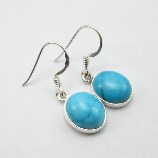 Cercei Argint 925 cu Turcoaz, 2.9 cm lungime