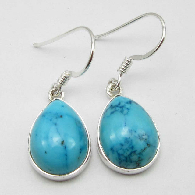 Cercei Argint 925 cu Turcoaz, 3.1 cm lungime