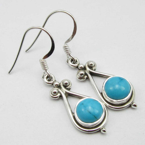 Cercei Argint 925 cu Turcoaz, 3.5 cm lungime