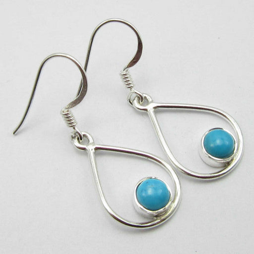 Cercei Argint 925 cu Turcoaz, 3.5 cm lungime