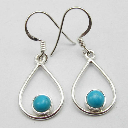 Cercei Argint 925 cu Turcoaz, 3.5 cm lungime