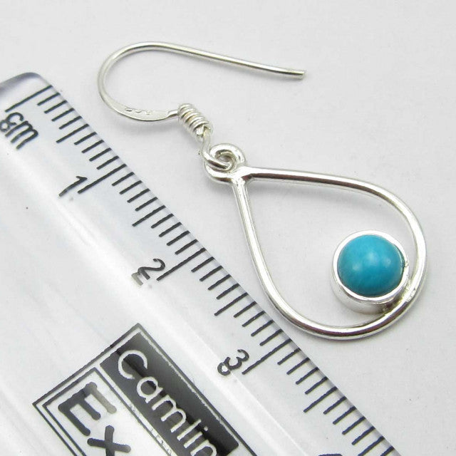 Cercei Argint 925 cu Turcoaz, 3.5 cm lungime