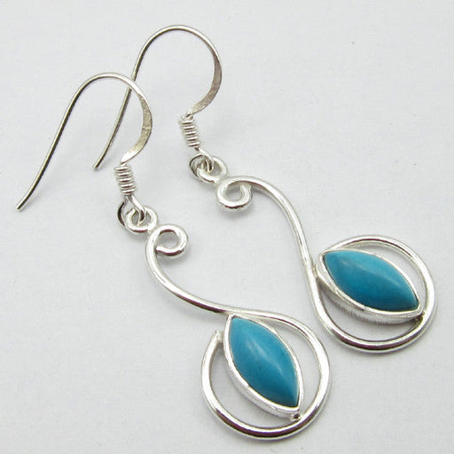 Cercei Argint 925 cu Turcoaz, 4 cm lungime