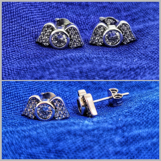 Cercei Argint 925 rodiat Aripi de ingeri cu zirconii albe